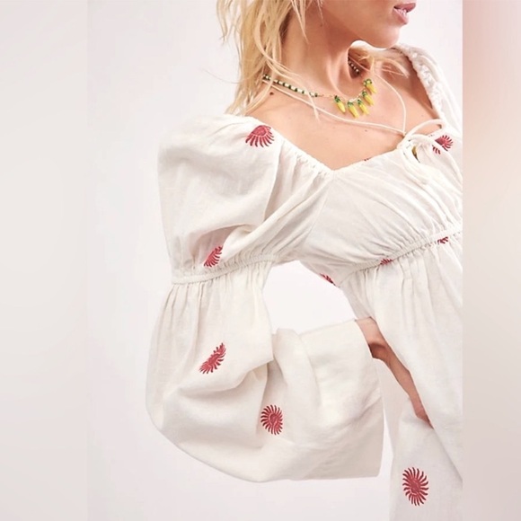 Free People Emory Embroidered Midi Dress - Picture 2 of 13